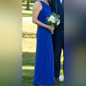 Ralph lauren one shoulder blue dress